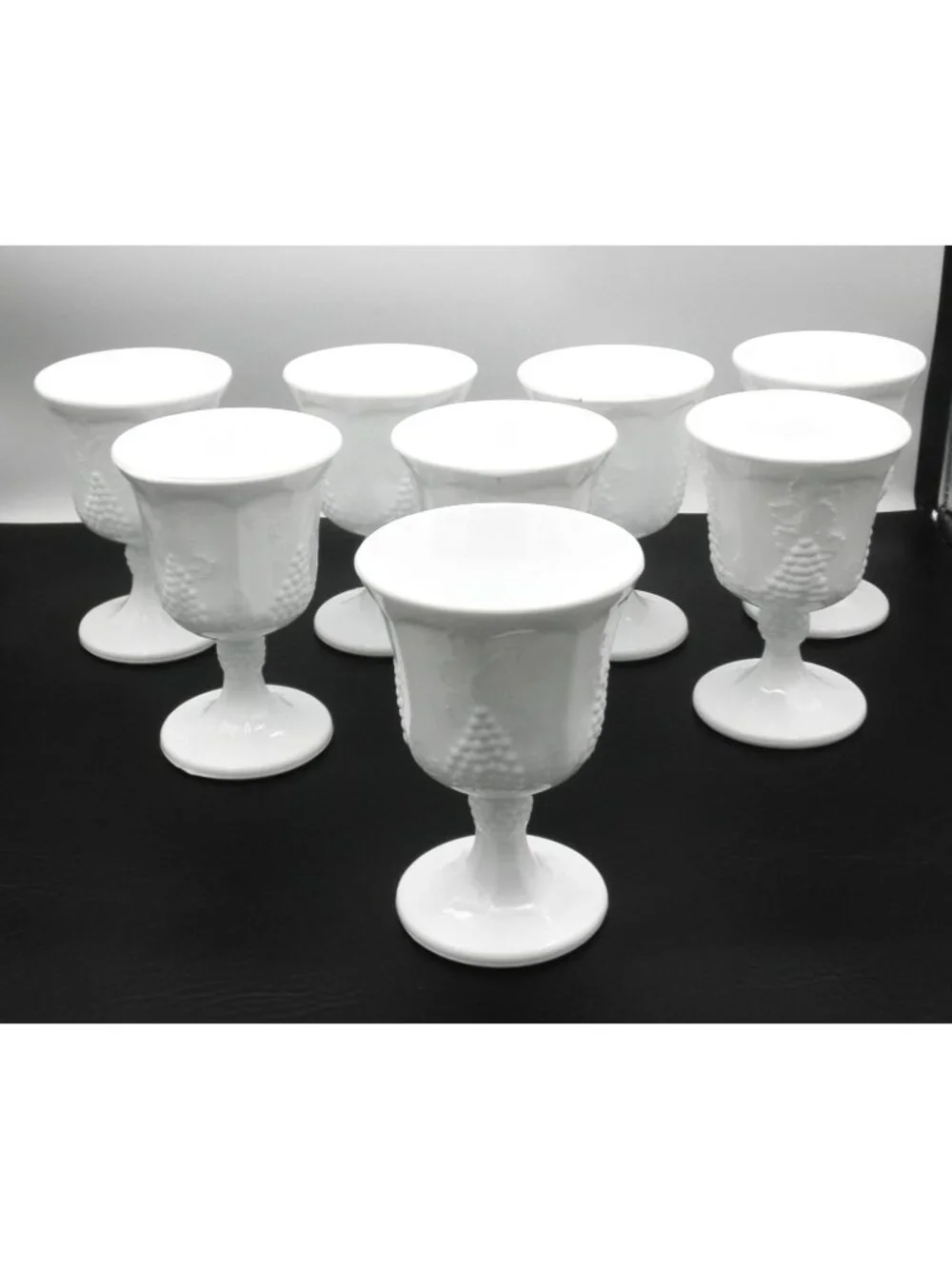 Harvest Milk Glass by Colony Pattern COLHAR 8 oz. Water Goblets Set of 8